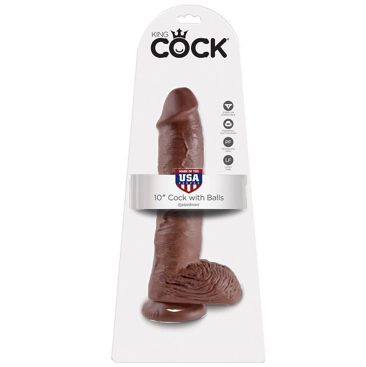 King cock 10" pénis réaliste marron 26,5 cm
