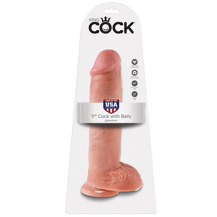 Dildo King Cock 11" Cock with Balls 28 cm