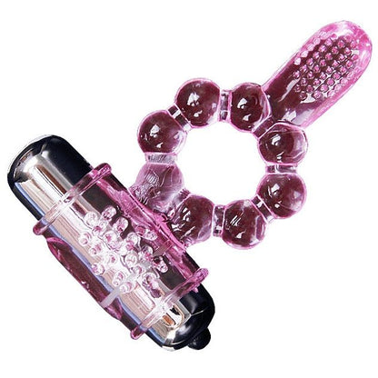 Anillo silicona 10 ritmos  lengua con vibracion rosa