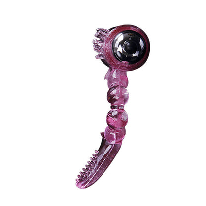 Anillo silicona 10 ritmos  lengua con vibracion rosa