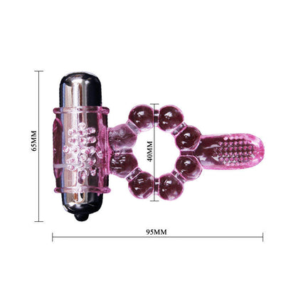 Anillo silicona 10 ritmos  lengua con vibracion rosa