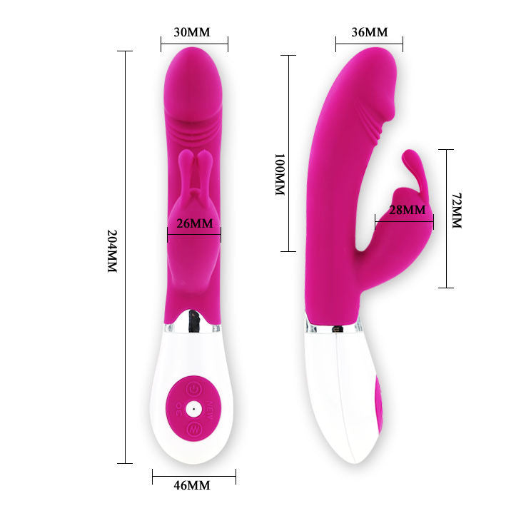 Vibratore Rabbit Pretty Love Flirtation Gene Rosa e Bianco