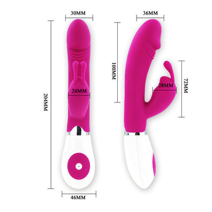 Vibratore Rabbit Pretty Love Flirtation Gene Rosa e Bianco