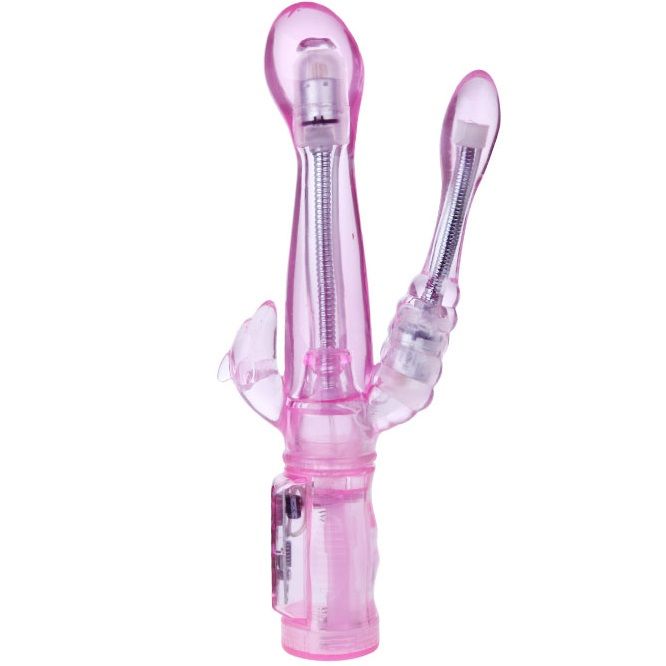 Vibratore Rabbit BAILE VIBRATORS con stimolatore Anale Viola Trasparante