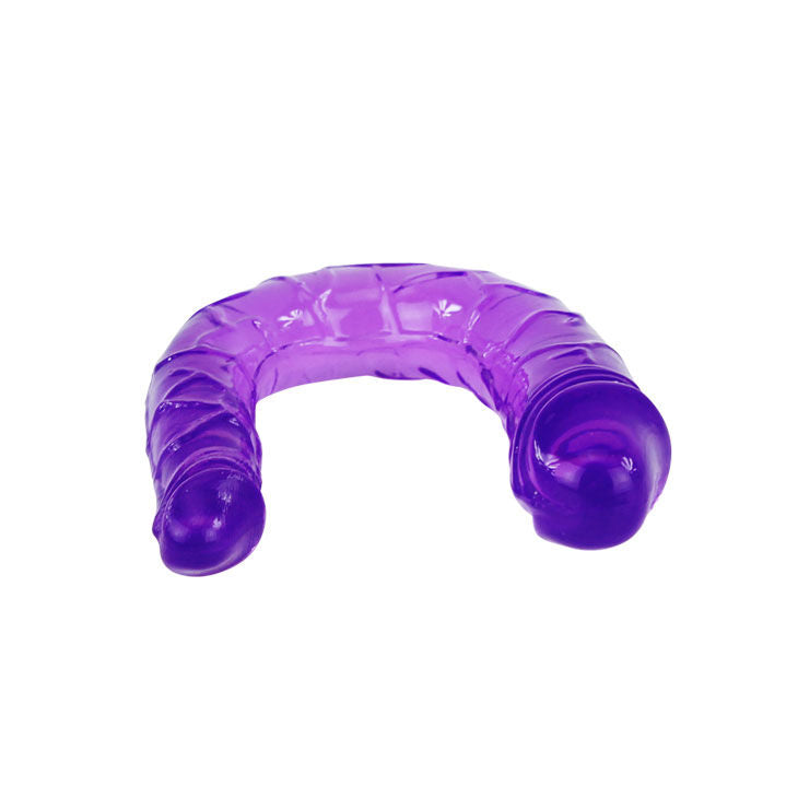 Dildo doble en gelatina flexible lila