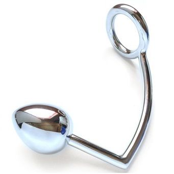 Anello per pene n metallo con perla anale 50mm