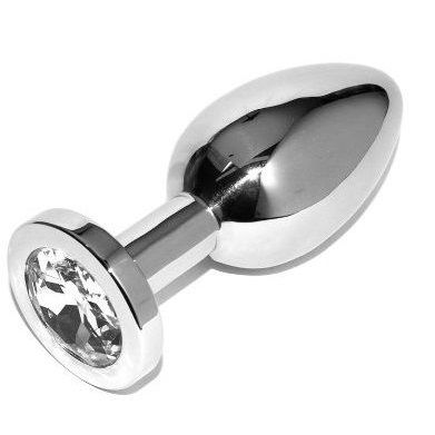 Jouet Anal en Métal avec Diamant Transparent Petit 5,71 cm