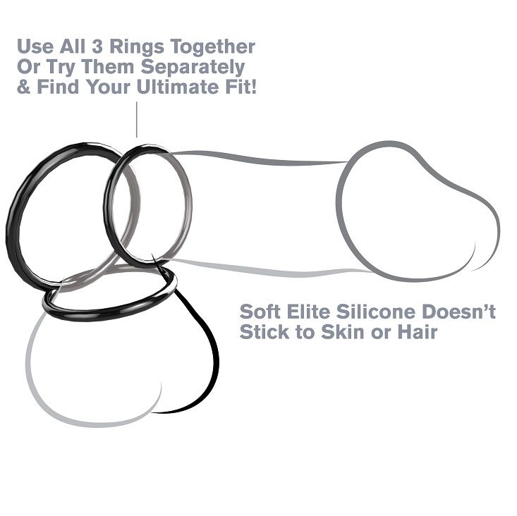 Set 3 anelli stamina in silicone fantasy c-ringz