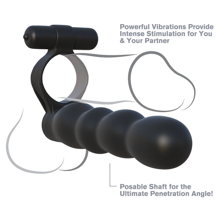 Vibratore Posable Partner Double Penetrator Nero