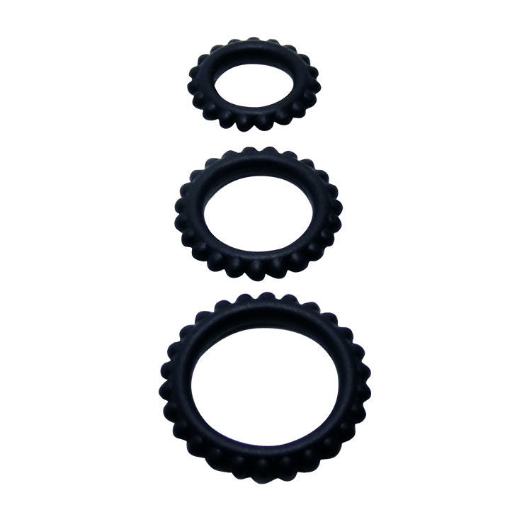 Baile  titan set 3pcs cock ring black 2.8 + 2.4 + 1.9 cm
