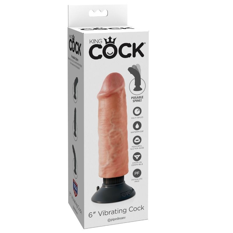 King cock - 6 "- 15,24 cm vibrante carne di cazzo