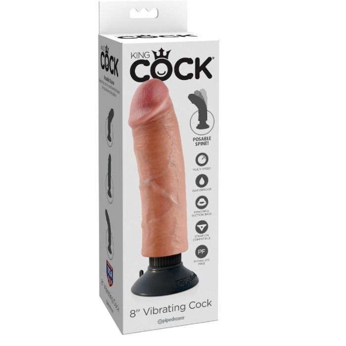 King cock dildo vibrante 20,32 cm