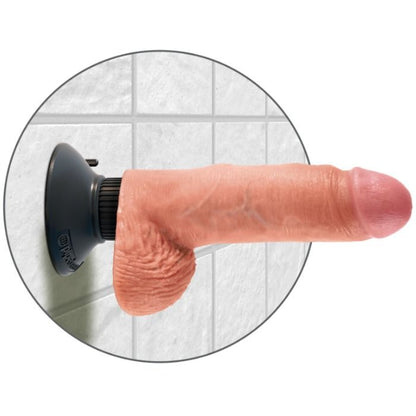 King cock dildo vibrante con palline 17,78 cm