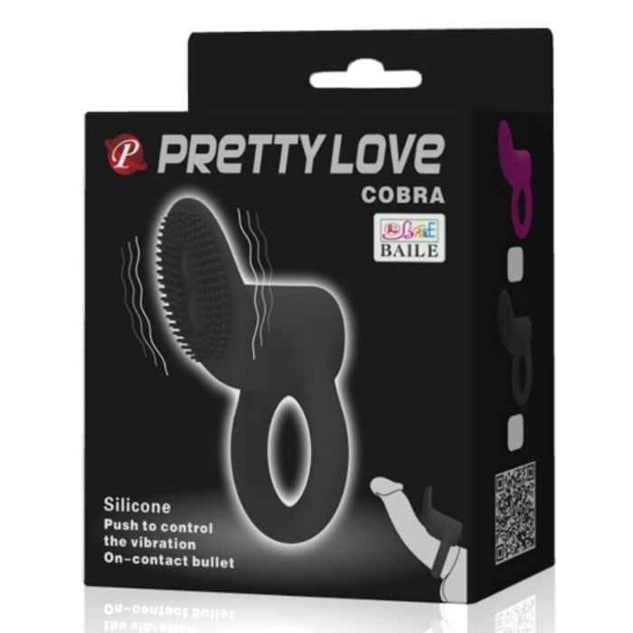 Anillo vibrador cobra de pretty love - negro