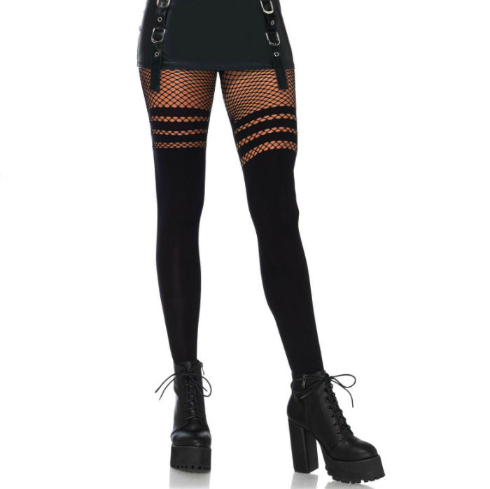 Leg avenue pantyhouse con fisnhet stripes