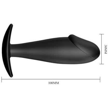 Pretty love plug anal silicona forma pene - negro
