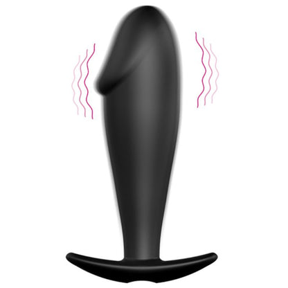 Pretty love plug anal silicona forma pene y 12 modos vibracion - negro