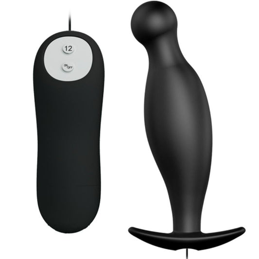 Pretty love plug anal silicona  12 modos vibracion  negro