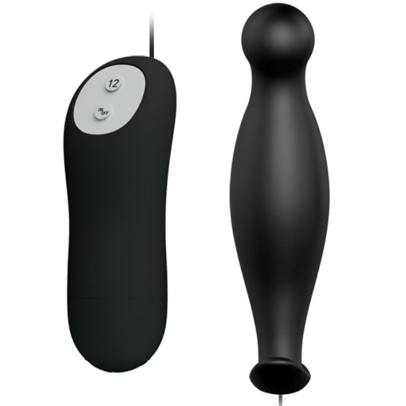 Pretty love plug anal silicona  12 modos vibracion  negro