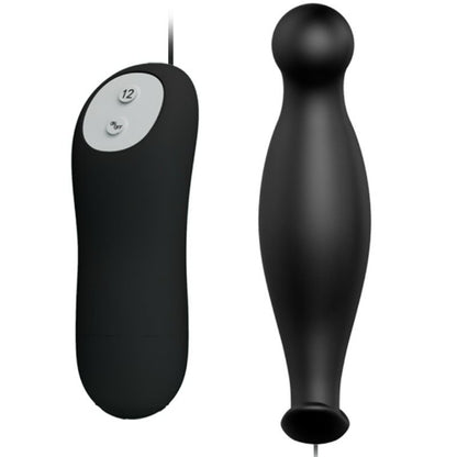 Pretty love plug anal silicona  12 modos vibracion  negro