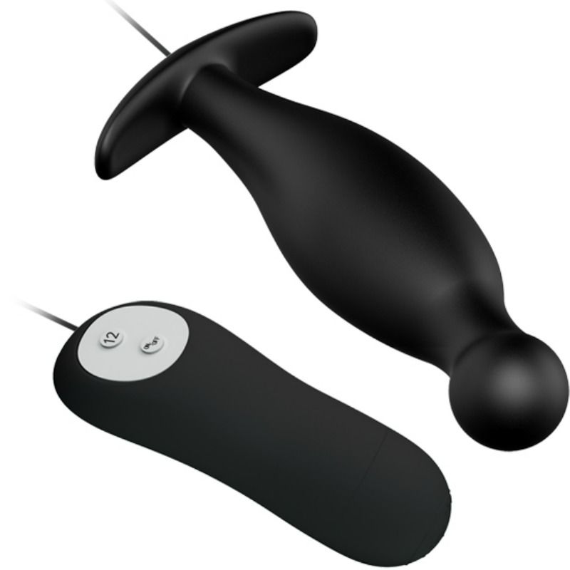 Pretty love plug anal silicona  12 modos vibracion  negro