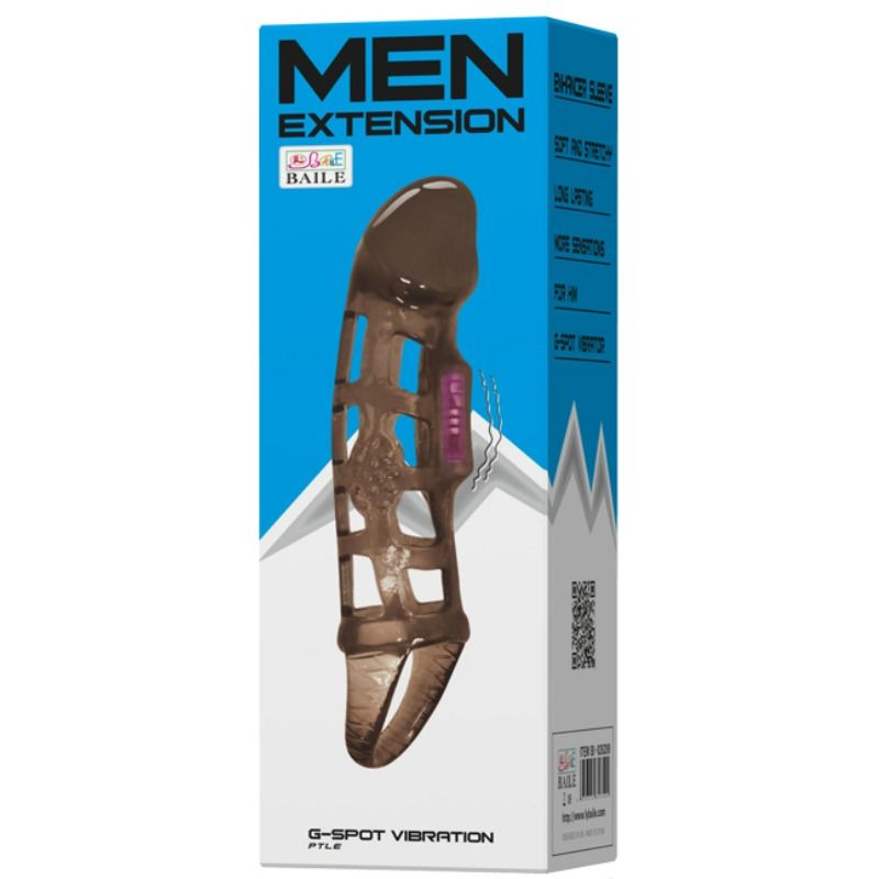 Baile funda extensora pene con vibracion y strap 13.5 cm