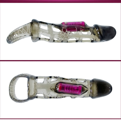 Baile funda extensora pene con vibracion y strap 13.5 cm
