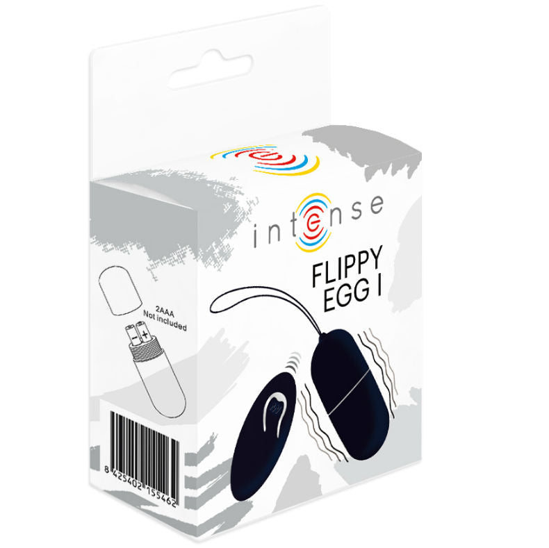 Flippy intenso i uovo vibrante con telecomando nero