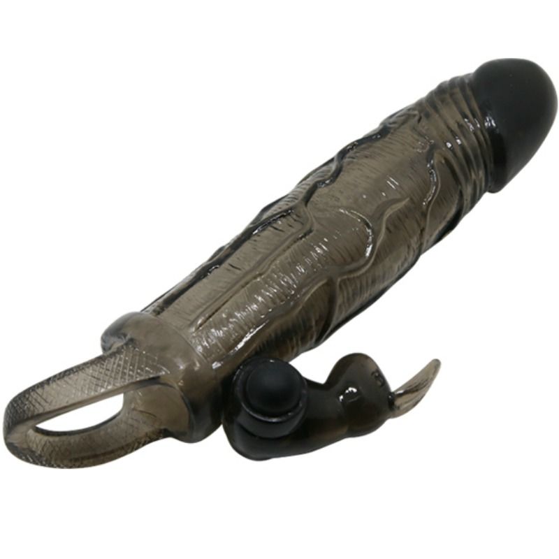 Brave man funda realistica pene con rabbit 16.5 cm negro