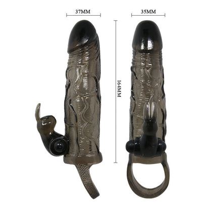 Brave man funda realistica pene con rabbit 16.5 cm negro
