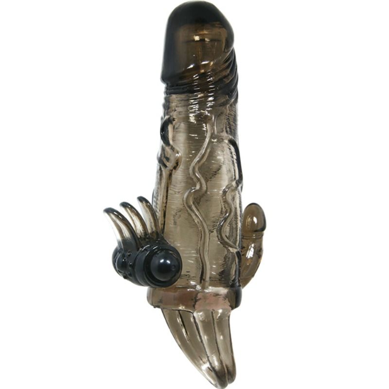 Brave man funda pene anal y clitoris vibrador 16.5 cm negro