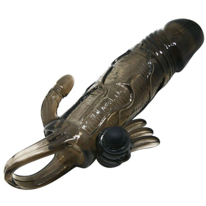 Brave man funda pene anal y clitoris vibrador 16.5 cm negro