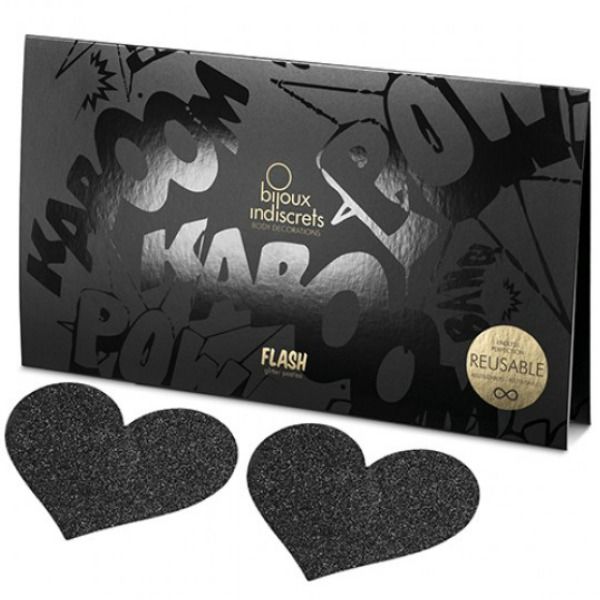 Bijoux pezoneras flash corazÓn negro