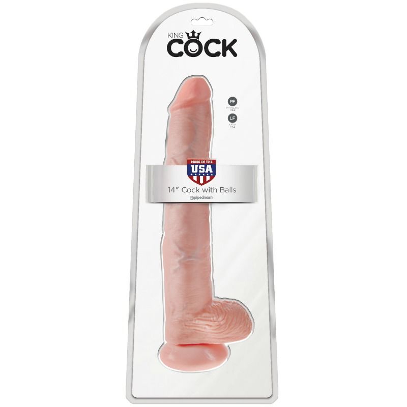 King cock - dildo con palline 35,6 cm - carne