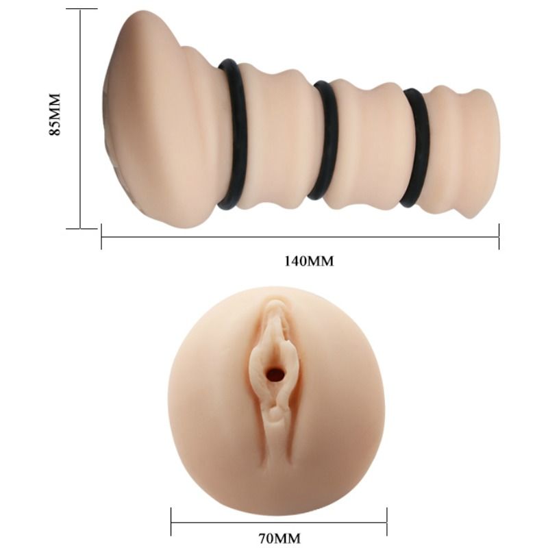 Crazy bull - manica masturbante con anelli - modello vagina 2