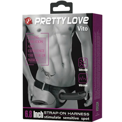 Strap-on dildo Pretty love male Vito con vibrazione 17.3 cm