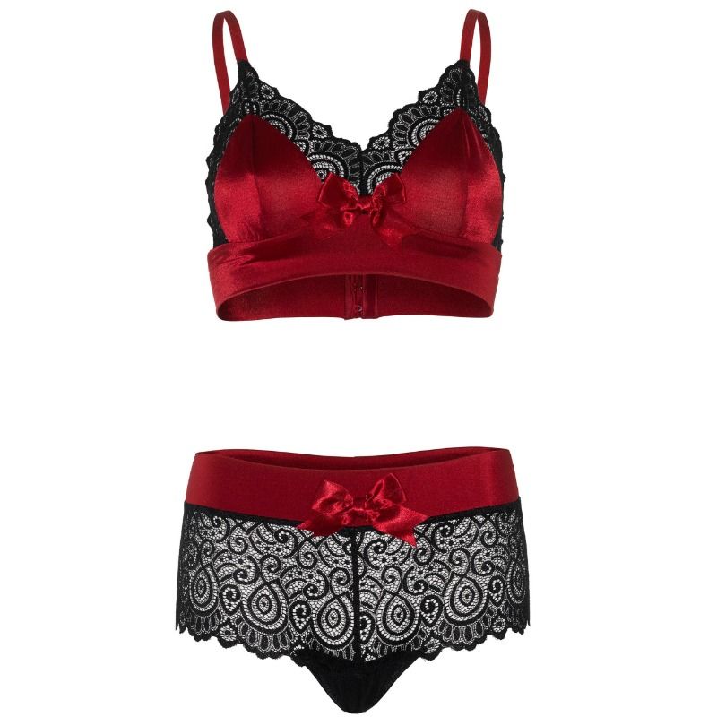 Leg avenue set 2 pezzi nero e rosso s / m