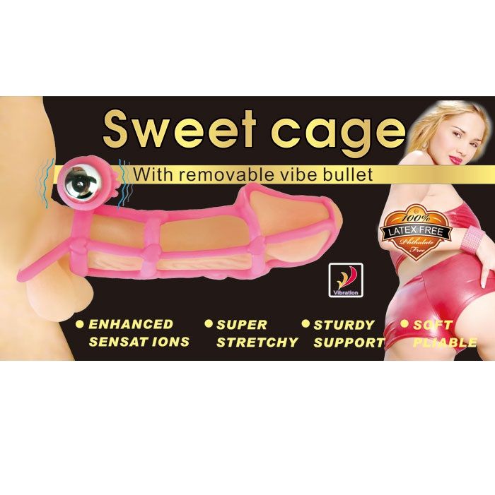 Sweet 10 ritmos funda y anillo silicona para el pene rosa.