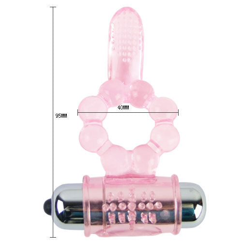 Anillo silicona 10 ritmos  lengua con vibracion rosa