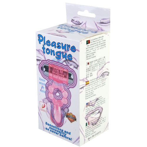 Anillo silicona 10 ritmos  lengua con vibracion rosa
