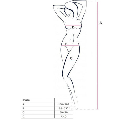 Passion woman bs016 bodystocking rosso taglia unica