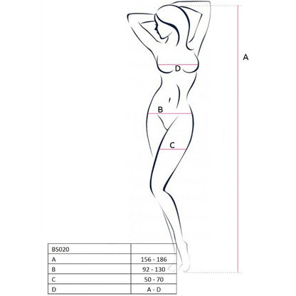 Passion woman bs020 bodystocking bianco taglia unica