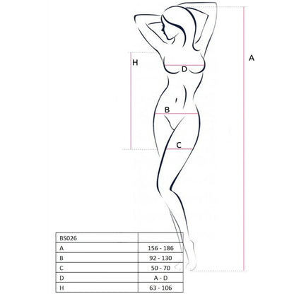 Passion woman bs026 abito bodystocking stile nero taglia unica
