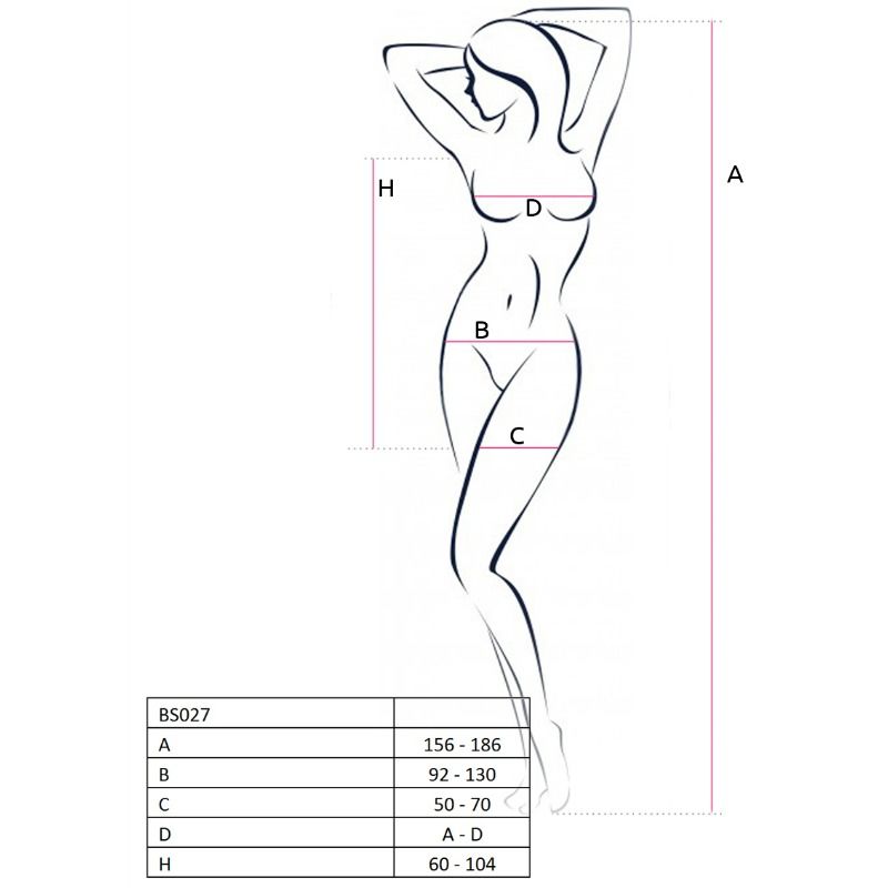 Passion woman bs027 abito bodystocking stile rosso taglia unica