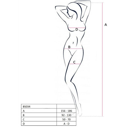 Passion woman bs034 bodystocking bianco taglia unica