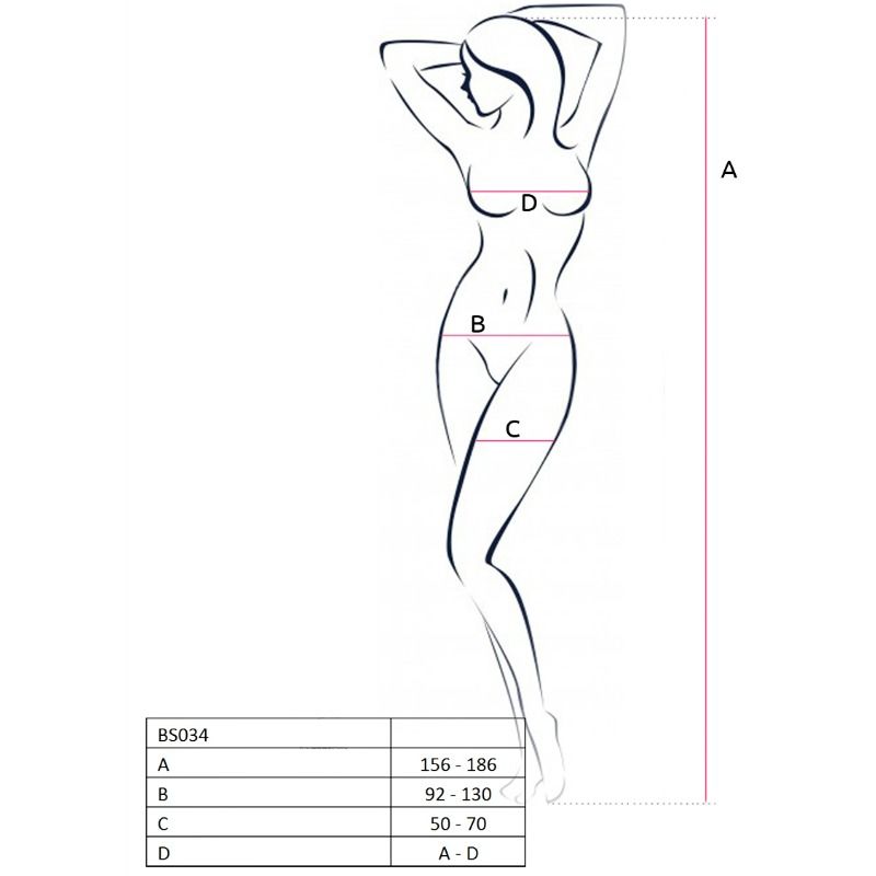 Passion woman bs034 bodystocking rosso taglia unica