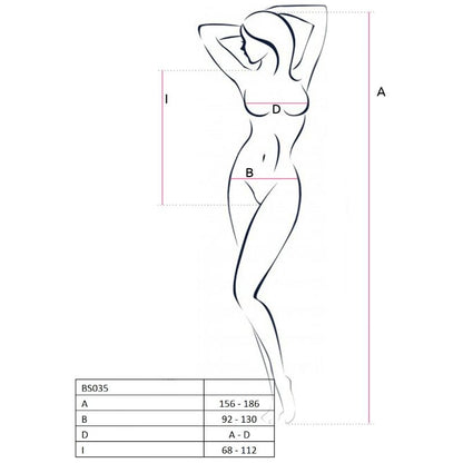 Passion woman bs035 bodystocking bianco taglia unica