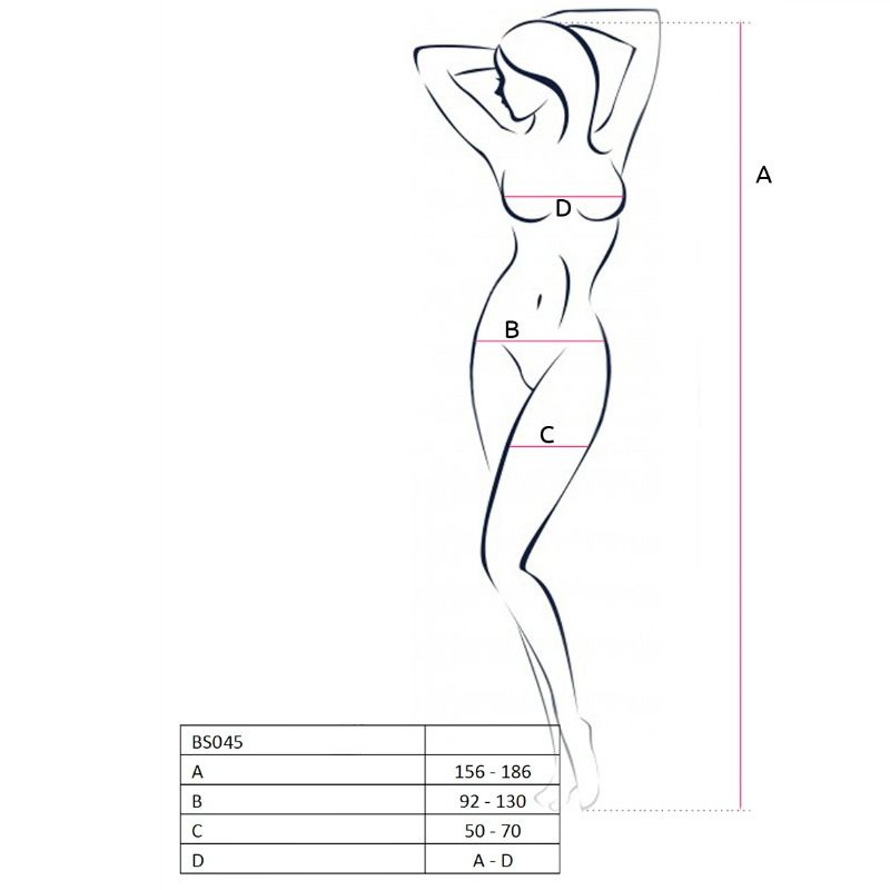 Passion woman bs045 bodystocking nero taglia unica
