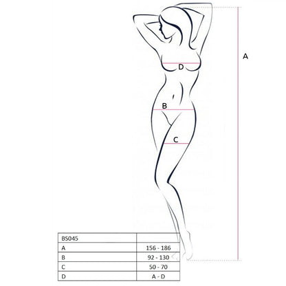 Passion woman bs045 bodystocking nero taglia unica
