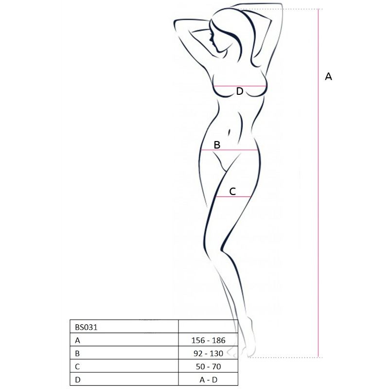 Passion woman bs031 bodystocking bianco taglia unica